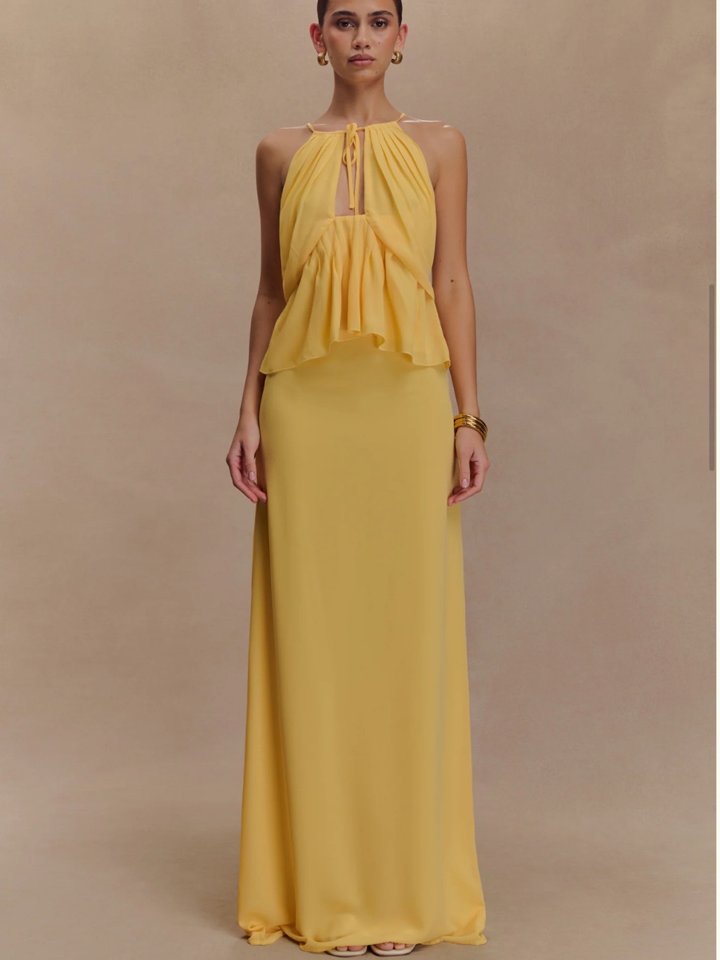Meshki Yellow Top & Skirt Set